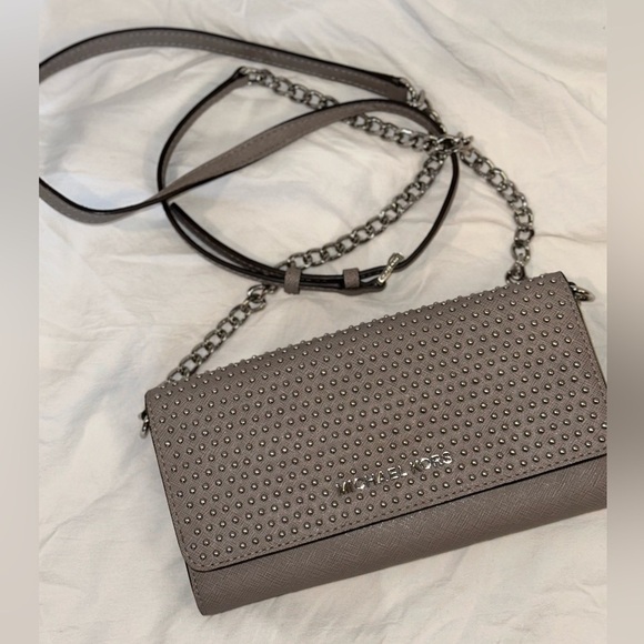 Michael Kors Handbags - Michael Kors Grey Studded Crossbody Bag